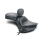 Preview: One-Piece Vintage Seat with Driver Backrest - Studs + Conchos - Kawasaki Vulcan 900 Classic & Custom