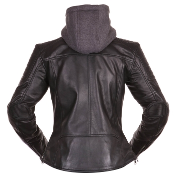 Jacke Edda Lady Urban-Lederjacke mit Hoodie schwarz