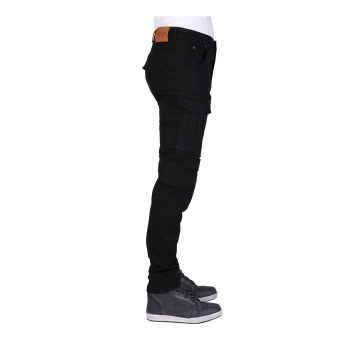 Jeans Brandon Cargo Lässige Motorradjeans schwarz