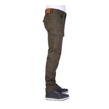 Jeans Brandon Cargo Lässige Motorradjeans olive