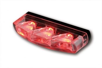 SHIN YO LED taillight CRYSTAL, black base, clear lens, E-marked.