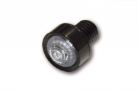 HIGHSIDER LED-Rücklicht MONO, klares Glas, schwarz eloxiert, D. 18 mm, E-geprüft.