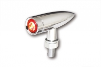 LED taillight MONO BULLET, clear lens, chrome, ECE