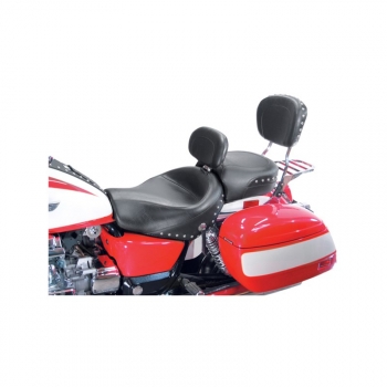 Preview: Wide Touring Two-Piece Vintage Seat - Nieten - mit Fahrerrückenlehne - Honda Valkyrie 1997 - 2003