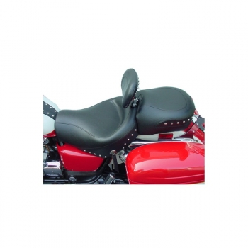 Preview: Wide Touring Two-Piece Vintage Seat - Nieten - mit Fahrerrückenlehne - Honda Valkyrie 1997 - 2003