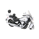 One-Piece Vintage Seat with Driver Backrest - No Studs, No Conchos - Kawasaki Vulcan 900 Classic & Custom