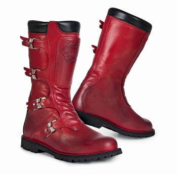 STYLMARTIN - "Continental" - vintage motorcycle boots red