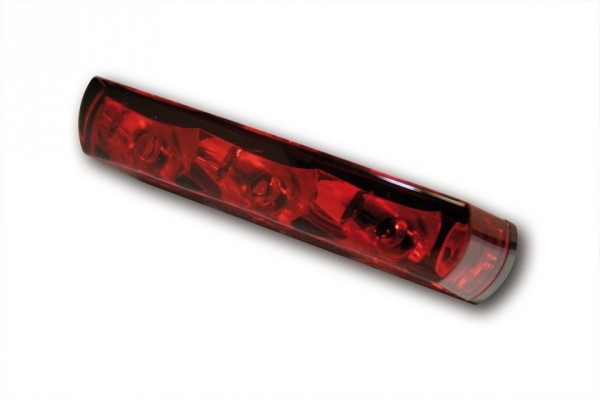 SHIN YO LED-Rücklicht CRYSTAL, schwarze Basisplatte, rotes Glas, E-geprüft.