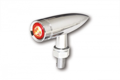 LED taillight MONO BULLET, clear lens, chrome, ECE