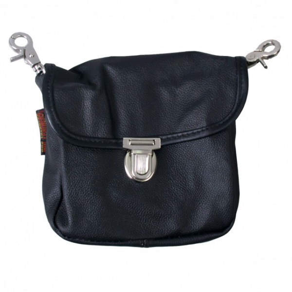 Black Leather Clip Pouch