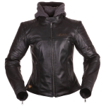 Jacke Edda Lady Urban-Lederjacke mit Hoodie schwarz